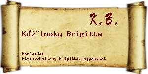 Kálnoky Brigitta névjegykártya